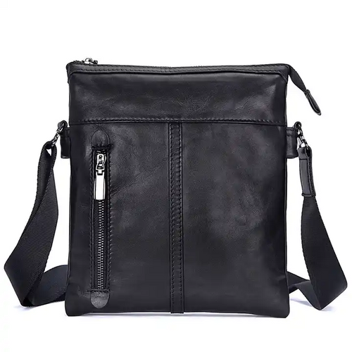 Casual Small Black Leather Business Bag