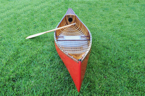 Red Wooden Canoe 10ft With Ribs Curved Bow