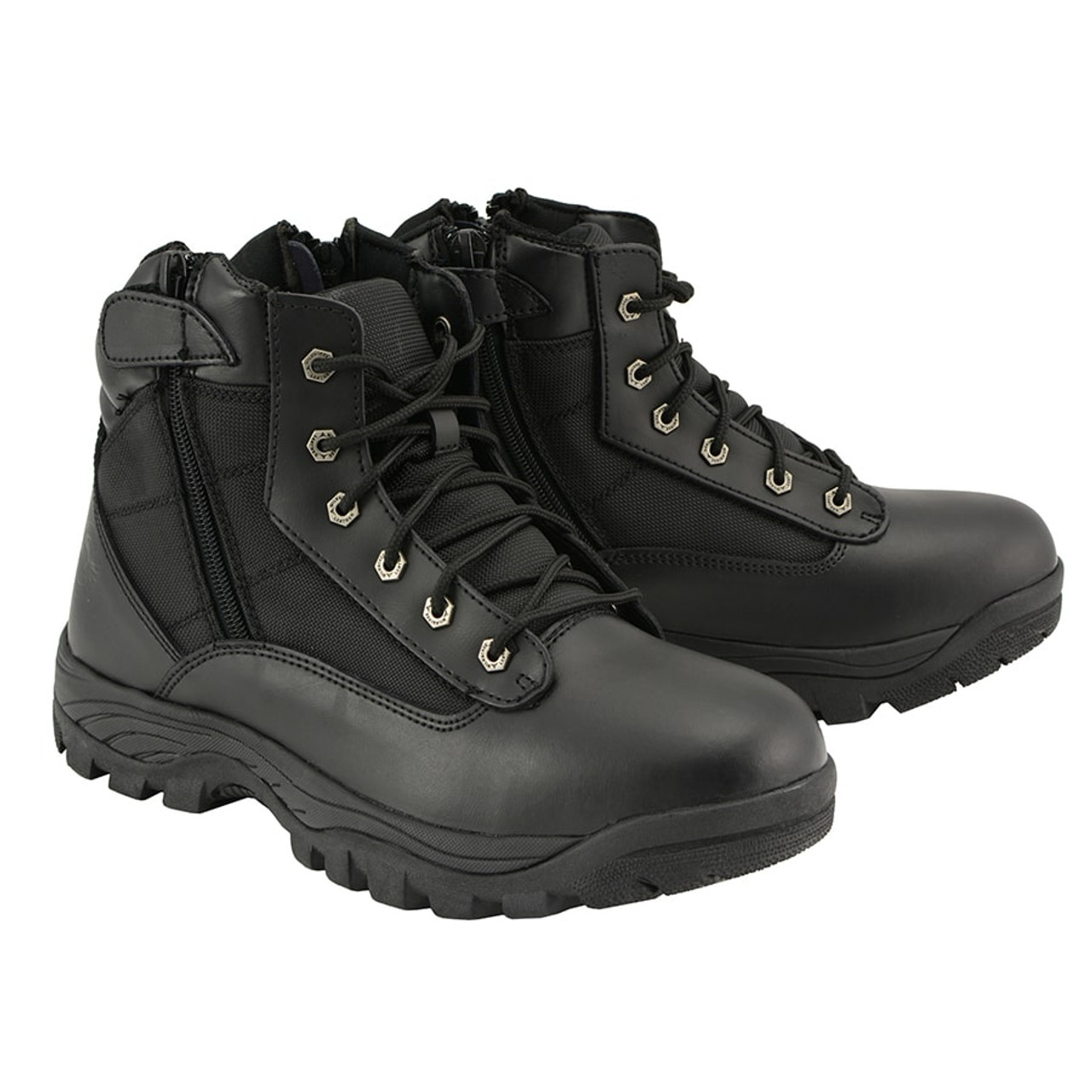 Boot, Men's Leather Tactical Lace-Up Boot with Side Zipper Entry