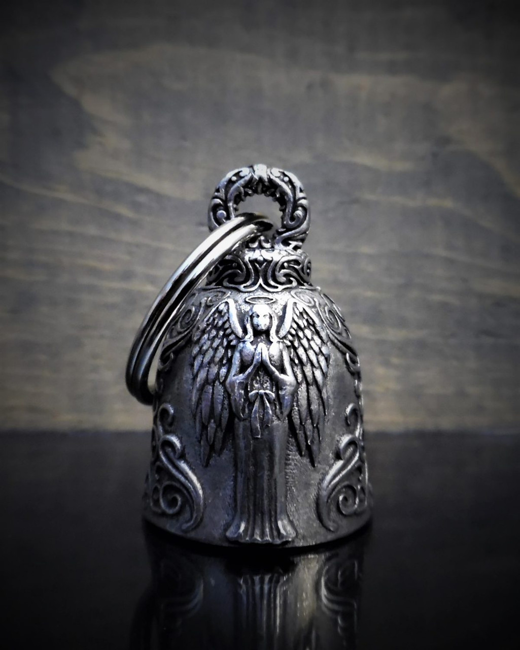 Guardian Bell, Angel with Great Detail on a Biker Bell - Riders Biker Supply