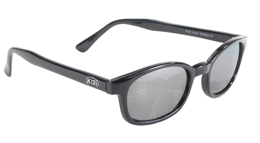 XKD Biker Eyewear Black with Silver Smoke Lens Riders Biker Supply