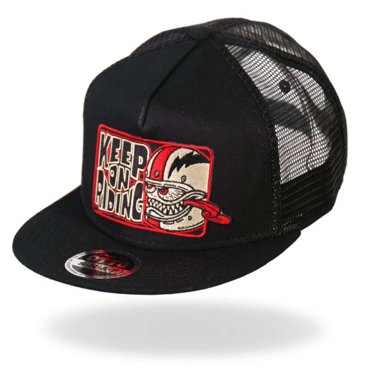 Snap Back Hat KEEP ON RIDING. Bobber Monster - Riders Biker Supply