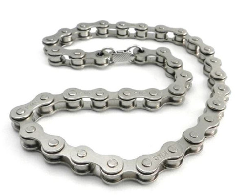 18 - Key Leash Chain - Wallet Chain - Nickle Plated Steel - Bike Chain -  NC320-18-DS