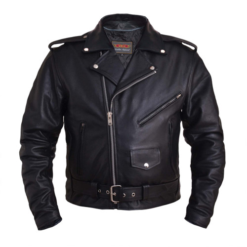 MEN'S MOTORCYCLE RIDING LEATHER JACKET,  M/C Classic Style
