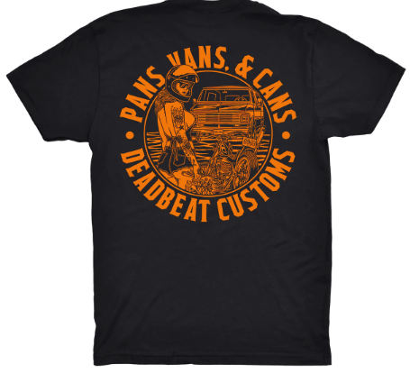 Deadbeat Customs, Pans Vans Cans T-Shirt 