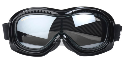 AIRFOIL BIKER GOGGLES - Smoke Silver - Can Be Worn Over Eyeglasses!