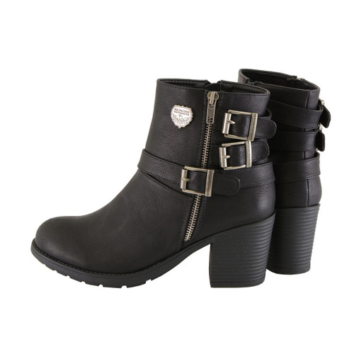 Womens biker shop boots with heels