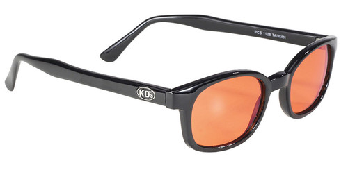 X-KD's Biker Eyewear 1128 - Orange Lens Black Frame 