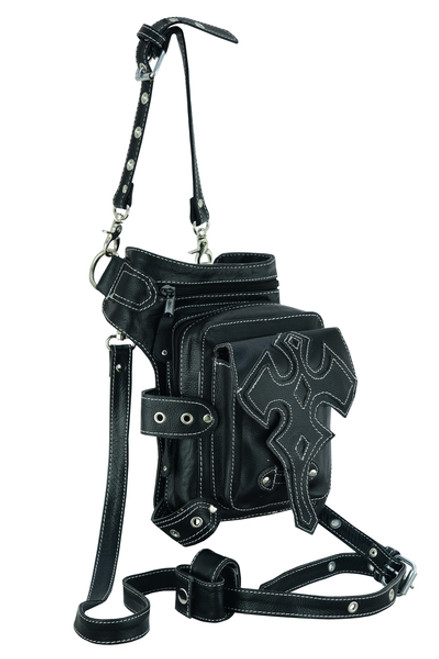 Ladies Leather BELT Bag Concealed Carry Purse Clip On Motorcycle Biker  Zipper