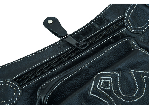 Ladies Leather BELT Bag Concealed Carry Purse Clip On Motorcycle Biker  Zipper