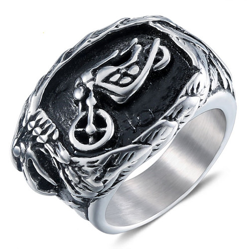 Skull Riders Steel Biker Ring