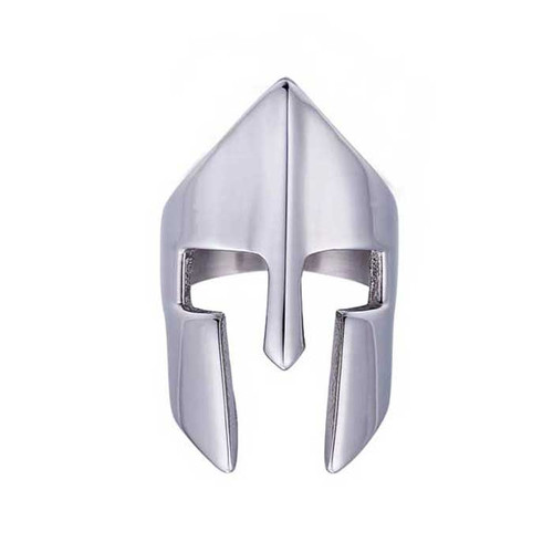 Spartan Helmet Steel Biker Ring