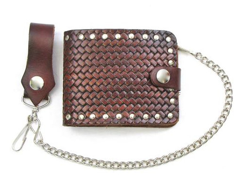 Custom Leather Biker Wallet Chain Handmade Leather Wallet Bifold Wallet  Gift X21