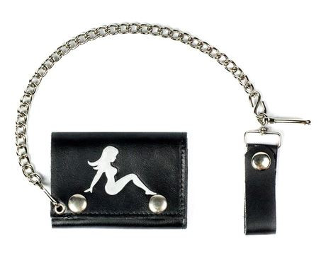 MUD FLAP GIRL TRI-FOLD WALLET W/ CHAIN