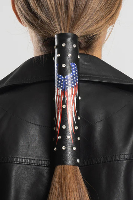 8" AMERICAN FLAG WINGS W/GEMS - ORIGINAL HAIR GLOVE®