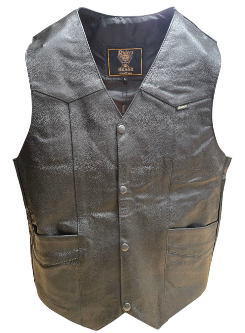 Plain Side Leather Value Vest By Riders
