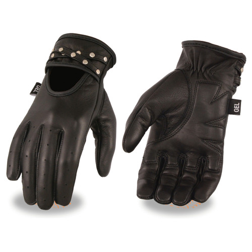 Studded Fingerless Biker Leather Motorcycle Gloves - SKU GRL-GL2010-DL -  Ghost Rider Leather