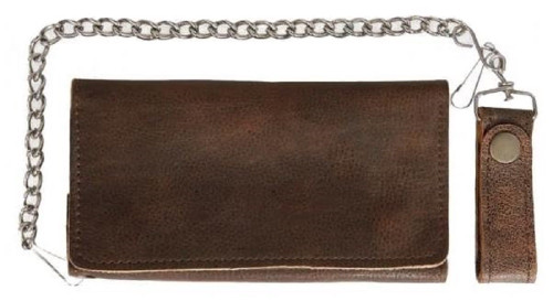 AMiGAZ Plain Leather Wallet Chain