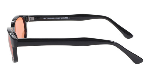 Original KD's Biker Eyewear - Orange Lens Black Frame
