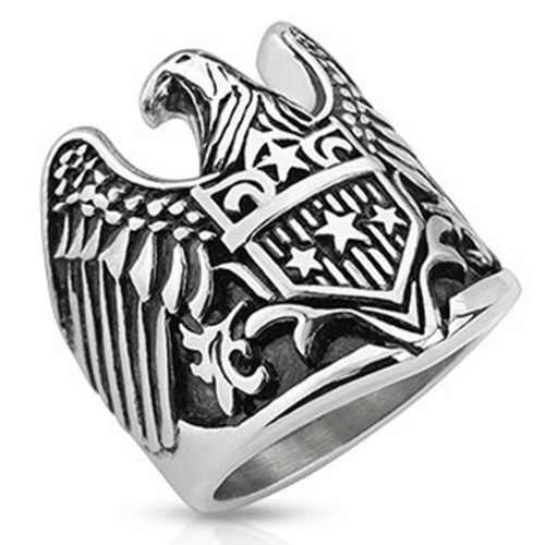 Eagle with Star Shield Ring