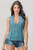 Bustier, Turquoise Suede Cross Cut Back Vest Top