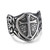 Cross Shield Steel Biker Ring 