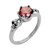 Ladies Ruby Stone 2 Skull Ring