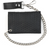 BASKET WEAVE TRI-FOLD BIKER WALLET W/ CHAIN- BLACK