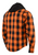 Hooded Flannel Biker Shirt with CE Approved Armor - Reinforced w/ Aramid Fibers In Orange and Black