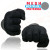 Men's Black Leather and Black Mesh Combo Racing Motorcycle Hand Gloves W/ Elasticized Fingers