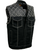 Men's 'Wrecker' Black Denim and Leather Club Style Vest w/ Diamond Quilt Design