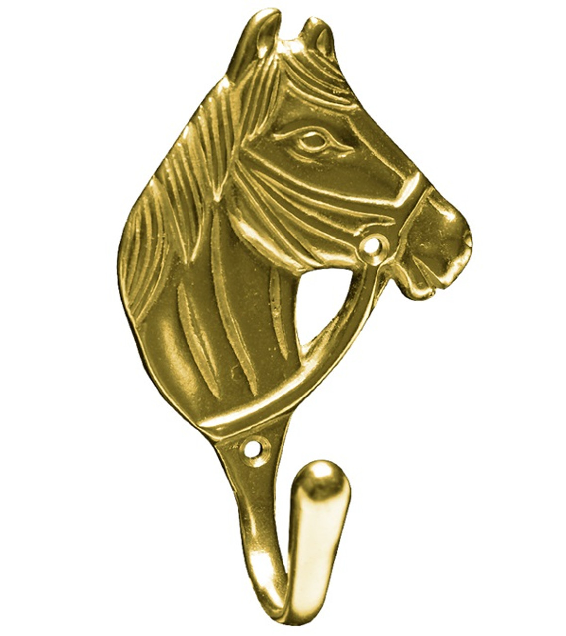 Solid Brass Horse Head Hook - The Harness Shop Online