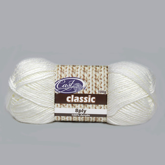 Cast On Classic 8ply Snow - 10 pack | Prices Plus