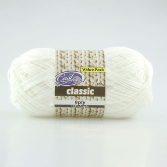 Cast On Classic 8ply Snow 300g  - 10 pack | Prices Plus