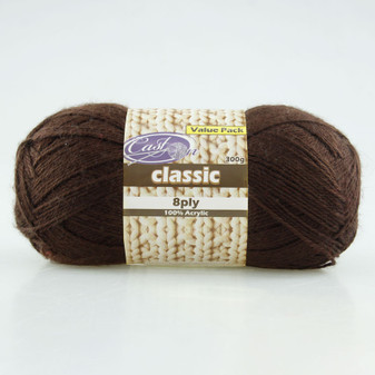 Cast On Classic 8ply Chocolate 300g  - 10 pack | Prices Plus