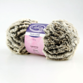 Cast On Faux Fur Knitting Yarn 100 gram Black/White - 10 pack | Prices Plus