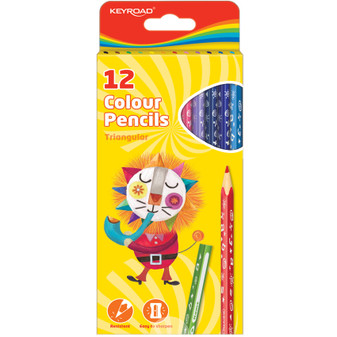 Keyroad Triangular Coloured Pencils 12PK | Prices Plus