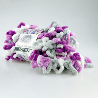 Cast On Finger Knitting Loop Yarn 180 gram Purple / Plum / Grey / White - 10 pack | Prices Plus