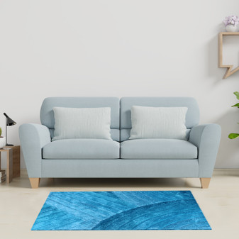 Teal Contrast Shaggy Rug - MED | Prices Plus