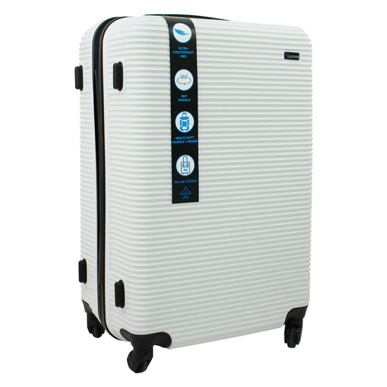 ABS Suitcase 70cm - White | Prices Plus