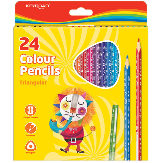 Keyroad Triangular Coloured Pencils 24PK | Prices Plus