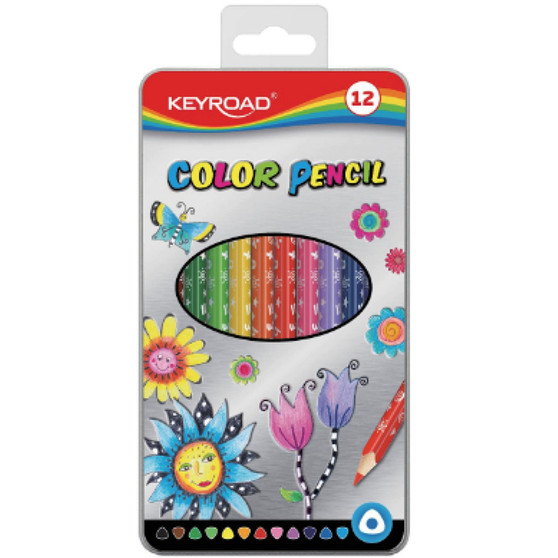 Keyroad Metal Tin Coloured Pencils 12PK | Prices Plus