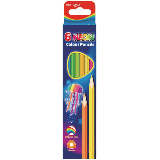 Keyroad Neon Coloured Pencils 6PK | Prices Plus