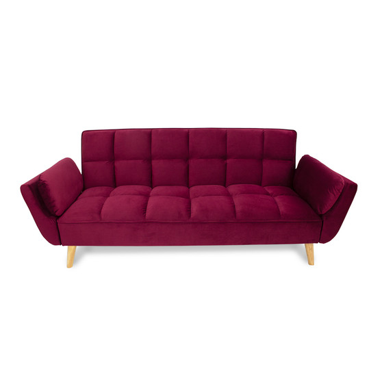 Claire 3 Seater Sofa Bed - Burgundy | Prices Plus