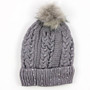 Rockie Ladies Cable Knit Beanie with Pom Pom and Rhinestones | Prices Plus