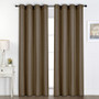 Linen Look Blockout Eyelet Curtain Choc - 137 x 213cm | Prices Plus
