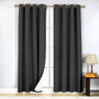 Faux Silk Blockout Eyelet Curtain Charcoal - 137 x 213cm | Prices Plus