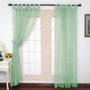 Crushed Voile Tab Top Curtains Aqua - 132 x 213cm | Prices Plus
