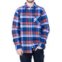 Finn & Fiona Unisex Flannel Shirt - Blue/Orange