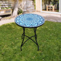 Metal Mosaic Table - Blue Mandala